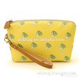 2014 ladies full printed cosmetic bag with long handle, pretty design wallet, fashion women hand bag